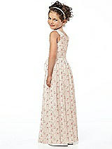 Rear View Thumbnail - Coquette Floral Print Flower Girl Style FL4033