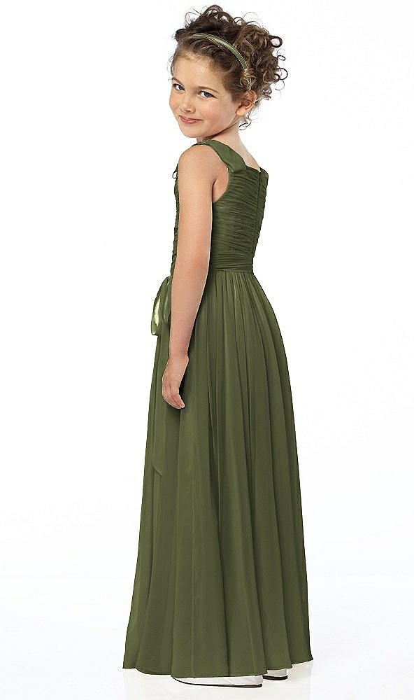 Back View - Olive Green Flower Girl Style FL4033