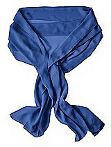 Rear View Thumbnail - Classic Blue Sheer Crepe Stole