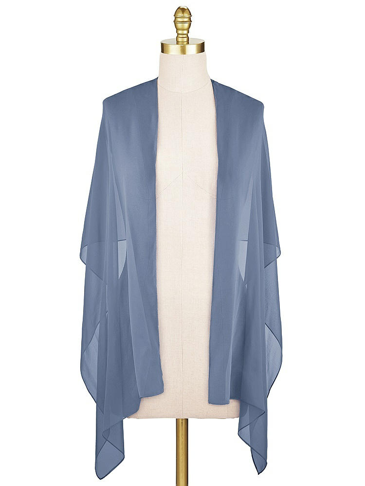 Front View - Larkspur Blue Sheer Crepe Stole