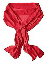 Rear View Thumbnail - Parisian Red Sheer Crepe Stole