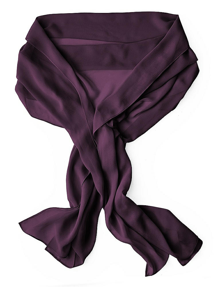 Back View - Aubergine Lux Chiffon Stole