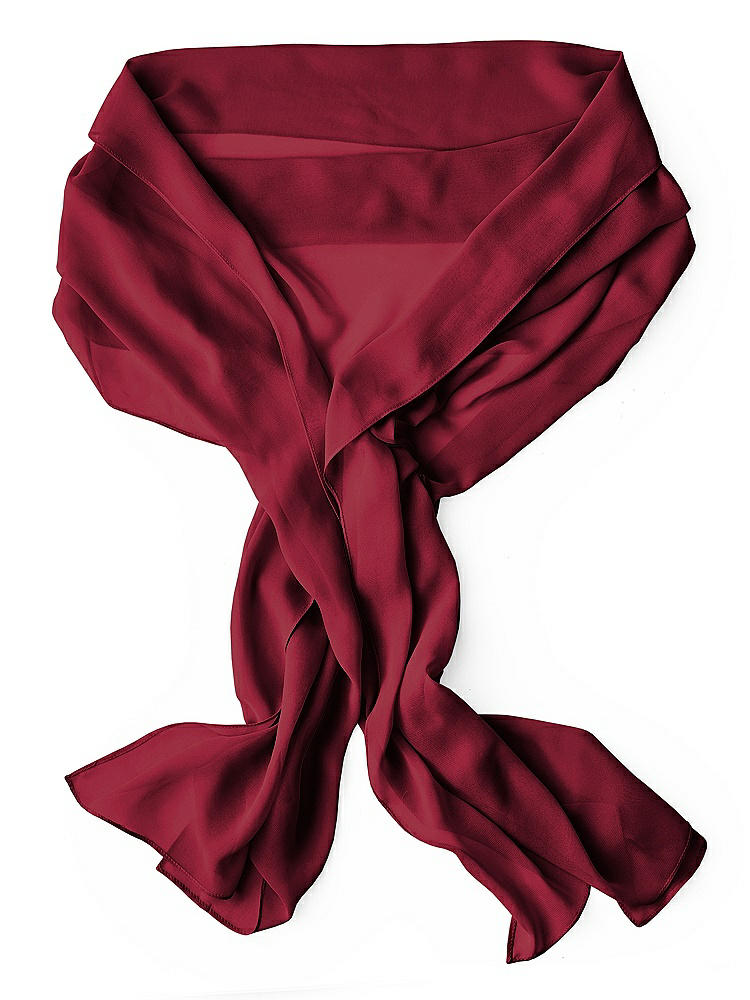 Back View - Burgundy Lux Chiffon Stole