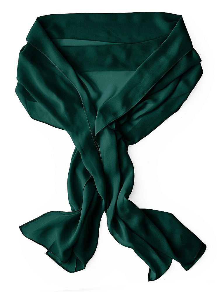 Back View - Evergreen Lux Chiffon Stole