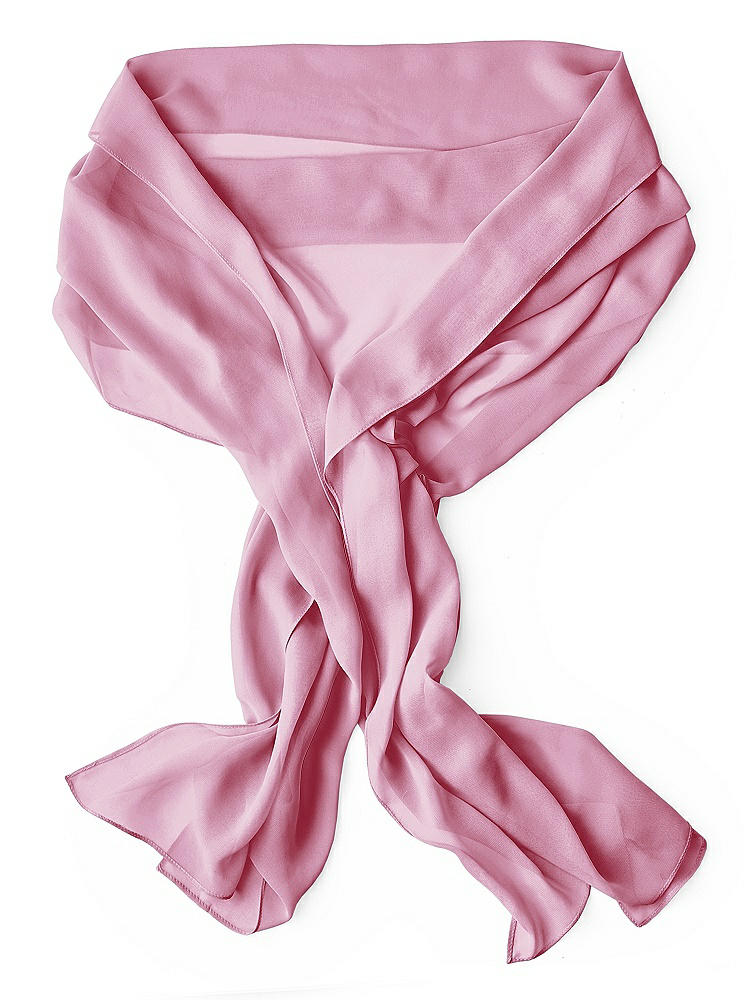 Back View - Powder Pink Lux Chiffon Stole