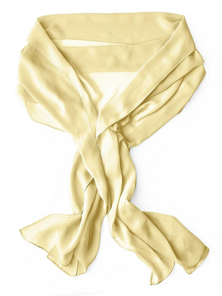 Back View - Pale Yellow Lux Chiffon Stole