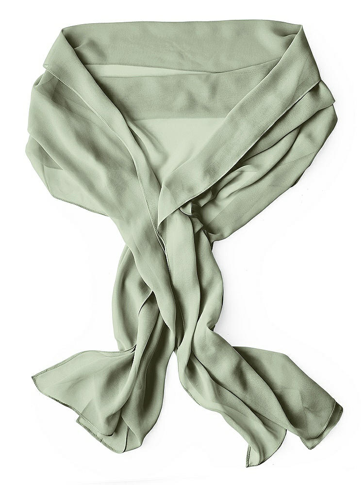 Back View - Sage Lux Chiffon Stole