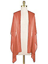 Front View Thumbnail - Terracotta Copper Lux Chiffon Stole