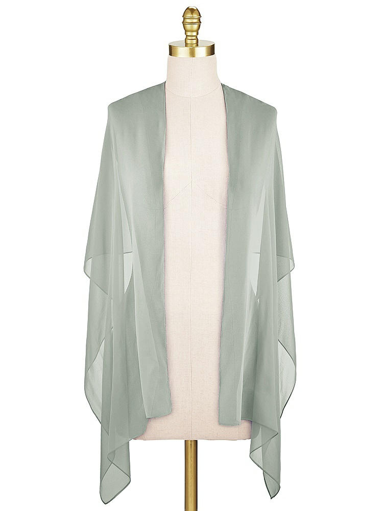 Front View - Willow Green Lux Chiffon Stole