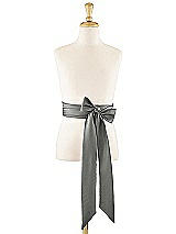 Front View Thumbnail - Charcoal Gray Matte Satin Flower Girl Sash