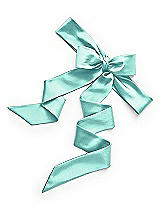 Rear View Thumbnail - Coastal Matte Satin Flower Girl Sash