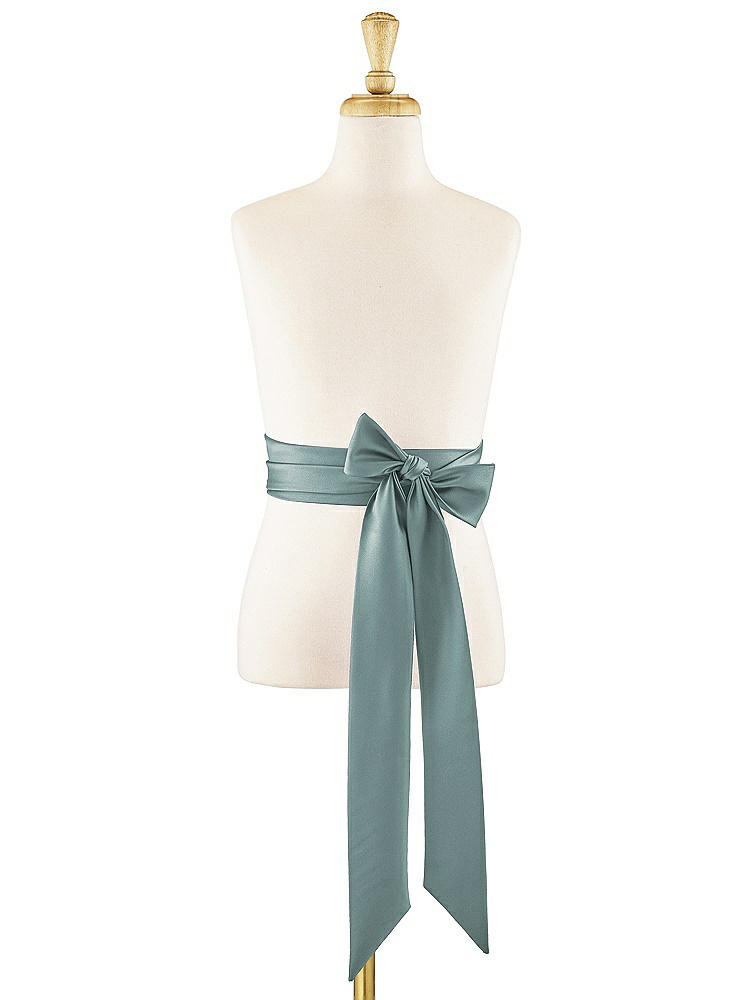 Front View - Icelandic Matte Satin Flower Girl Sash