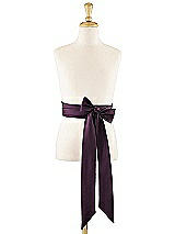 Front View Thumbnail - Aubergine Matte Satin Flower Girl Sash