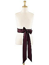 Front View Thumbnail - Bordeaux Matte Satin Flower Girl Sash