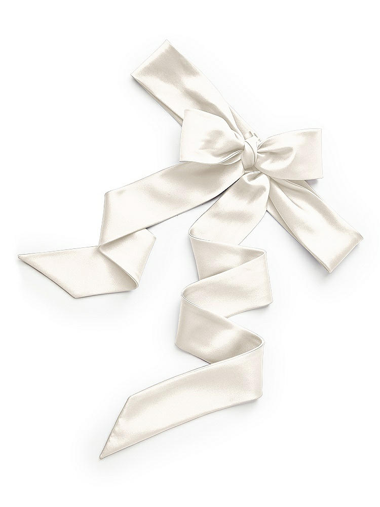 Back View - Ivory Matte Satin Flower Girl Sash