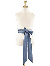 Front View Thumbnail - Larkspur Blue Matte Satin Flower Girl Sash