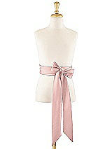 Front View Thumbnail - Rose - PANTONE Rose Quartz Matte Satin Flower Girl Sash