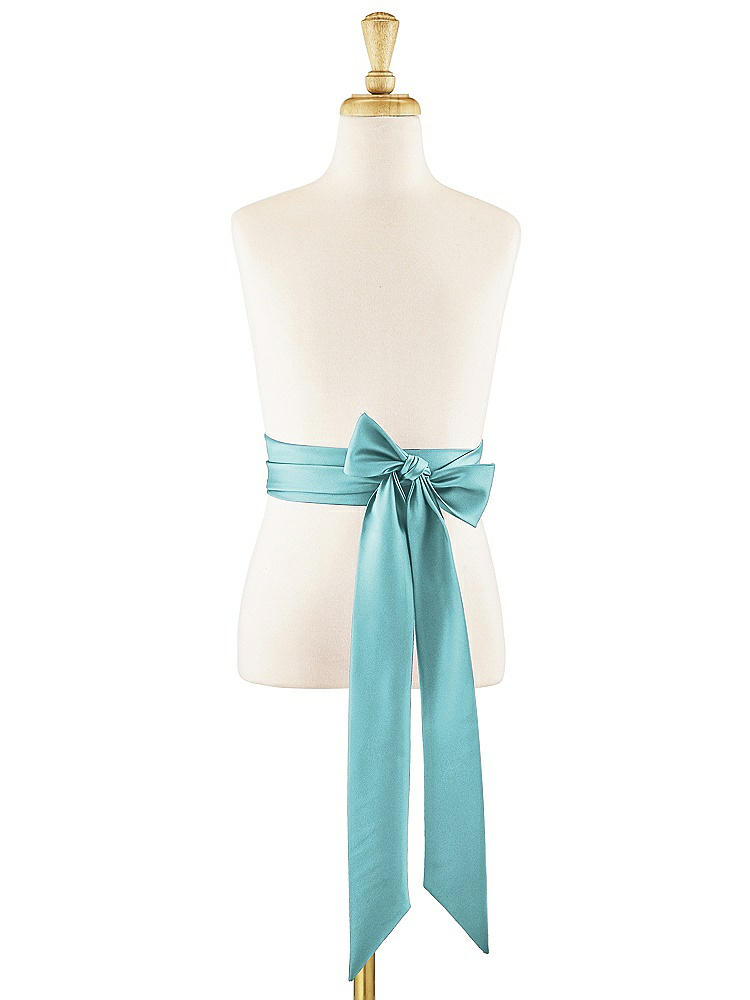 Front View - Spa Matte Satin Flower Girl Sash