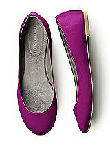 Front View Thumbnail - Persian Plum Simple Satin Ballet Wedding Flats