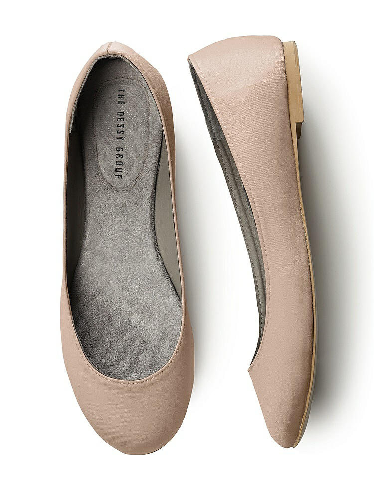 Front View - Topaz Simple Satin Ballet Wedding Flats