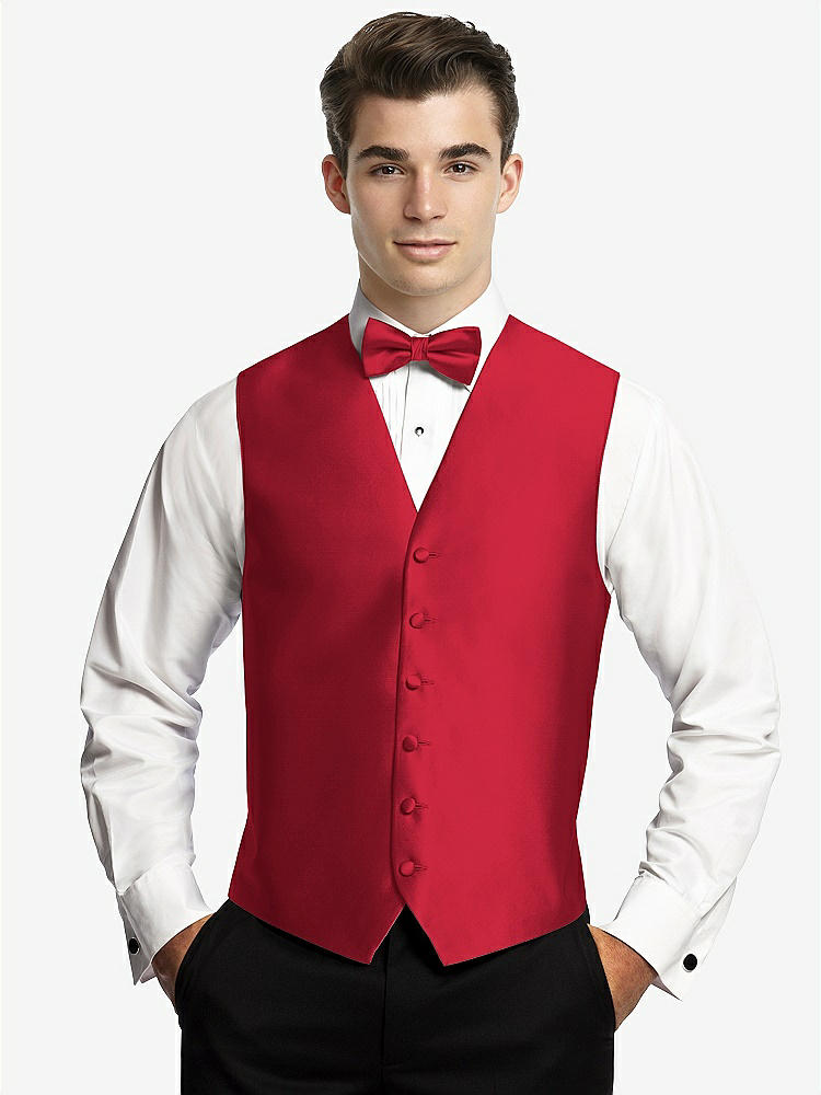 Front View - Flame Yarn-Dyed 6 Button Tuxedo Vest by After Six