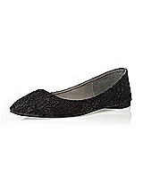 Rear View Thumbnail - Black Lace Bridal Ballet Wedding Flats