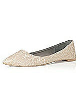 Rear View Thumbnail - Gold Lace Bridal Ballet Wedding Flats