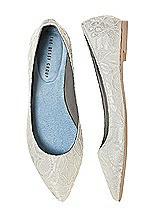 Front View Thumbnail - Ivory Lace Bridal Ballet Wedding Flats