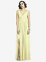 Alt View 3 Thumbnail - Butter Yellow Sleeveless Draped Chiffon Maxi Dress with Front Slit