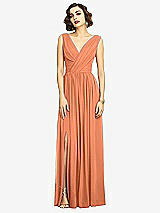 Alt View 3 Thumbnail - Sweet Melon Sleeveless Draped Chiffon Maxi Dress with Front Slit