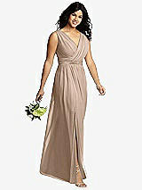 Alt View 4 Thumbnail - Topaz Sleeveless Draped Chiffon Maxi Dress with Front Slit