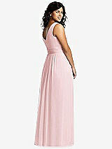 Alt View 2 Thumbnail - Ballet Pink Sleeveless Draped Chiffon Maxi Dress with Front Slit