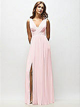 Alt View 6 Thumbnail - Ballet Pink Sleeveless Draped Chiffon Maxi Dress with Front Slit