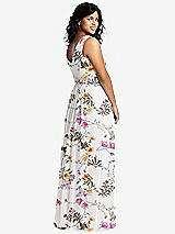 Alt View 2 Thumbnail - Butterfly Botanica Ivory Sleeveless Draped Chiffon Maxi Dress with Front Slit