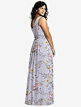 Alt View 2 Thumbnail - Butterfly Botanica Silver Dove Sleeveless Draped Chiffon Maxi Dress with Front Slit