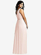 Alt View 2 Thumbnail - Blush Sleeveless Draped Chiffon Maxi Dress with Front Slit