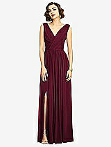 Alt View 3 Thumbnail - Cabernet Sleeveless Draped Chiffon Maxi Dress with Front Slit