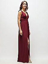 Alt View 7 Thumbnail - Cabernet Sleeveless Draped Chiffon Maxi Dress with Front Slit