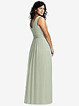 Alt View 2 Thumbnail - Celadon Sleeveless Draped Chiffon Maxi Dress with Front Slit