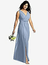 Alt View 4 Thumbnail - Cloudy Sleeveless Draped Chiffon Maxi Dress with Front Slit