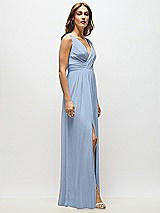 Alt View 7 Thumbnail - Cloudy Sleeveless Draped Chiffon Maxi Dress with Front Slit
