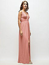 Alt View 7 Thumbnail - Desert Rose Sleeveless Draped Chiffon Maxi Dress with Front Slit