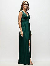 Alt View 7 Thumbnail - Evergreen Sleeveless Draped Chiffon Maxi Dress with Front Slit