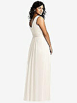 Alt View 2 Thumbnail - Ivory Sleeveless Draped Chiffon Maxi Dress with Front Slit