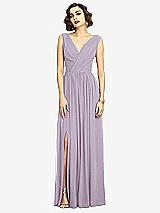 Alt View 3 Thumbnail - Lilac Haze Sleeveless Draped Chiffon Maxi Dress with Front Slit