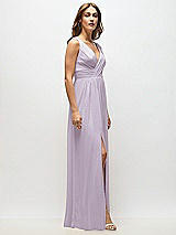 Alt View 7 Thumbnail - Lilac Haze Sleeveless Draped Chiffon Maxi Dress with Front Slit