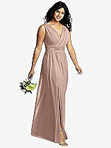 Alt View 4 Thumbnail - Neu Nude Sleeveless Draped Chiffon Maxi Dress with Front Slit