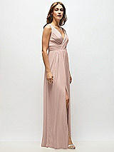 Alt View 7 Thumbnail - Neu Nude Sleeveless Draped Chiffon Maxi Dress with Front Slit