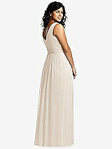 Alt View 2 Thumbnail - Oat Sleeveless Draped Chiffon Maxi Dress with Front Slit