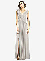 Alt View 3 Thumbnail - Oyster Sleeveless Draped Chiffon Maxi Dress with Front Slit